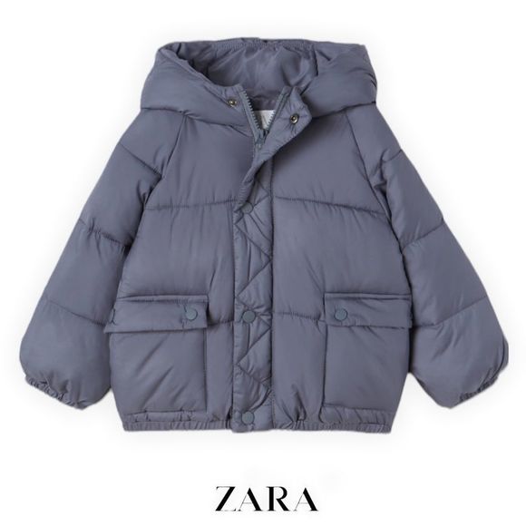 Zara Jackets & Coats Zara Kids Bluegray Water Repellent Puffer Coat